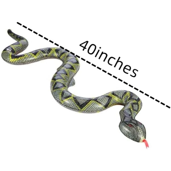 Oppblåsbar slange python, 2 stk. falske slanger, store pythonslanger, flytende slanger for basseng, for hagebasseng