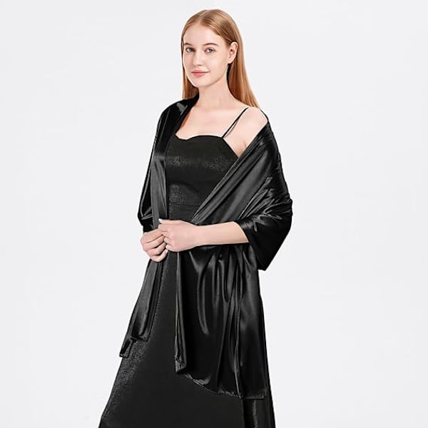 Grå sateng skjerf sjal kvinner bryllup skjerf egnet for aftenkjole elegant chic sjal s