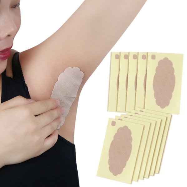Underarms svettabsorberande dynor 10 delar, unisex engångsplåster för armhålan F