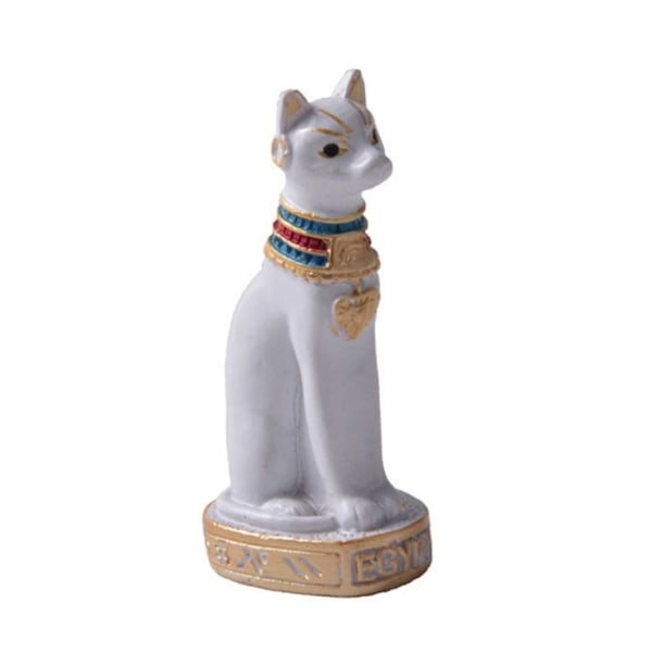 Hvid Lille - Bastet Akvarium Dekorationer Gamle Egypten Fisk Tank Dekorationer Kat Gudinde Skulptur Figur