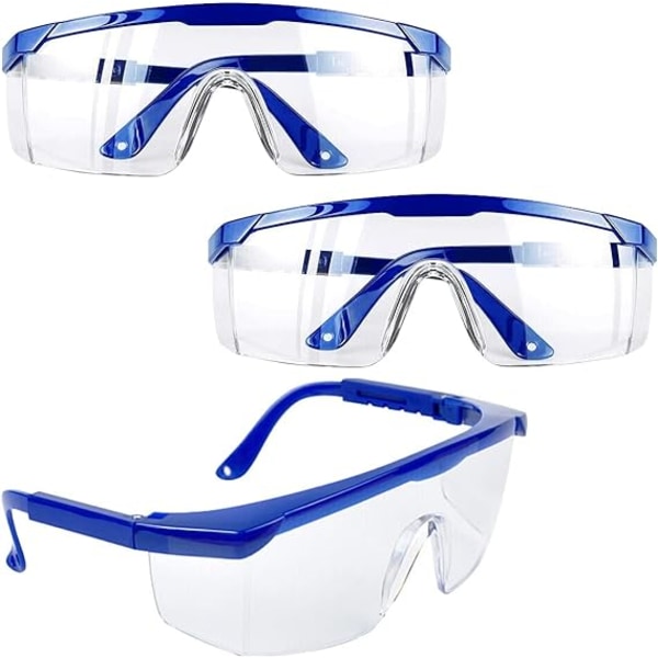 Sikkerhedsbriller, 3 STK Anti-dug beskyttelsesbriller Blå stel UV P