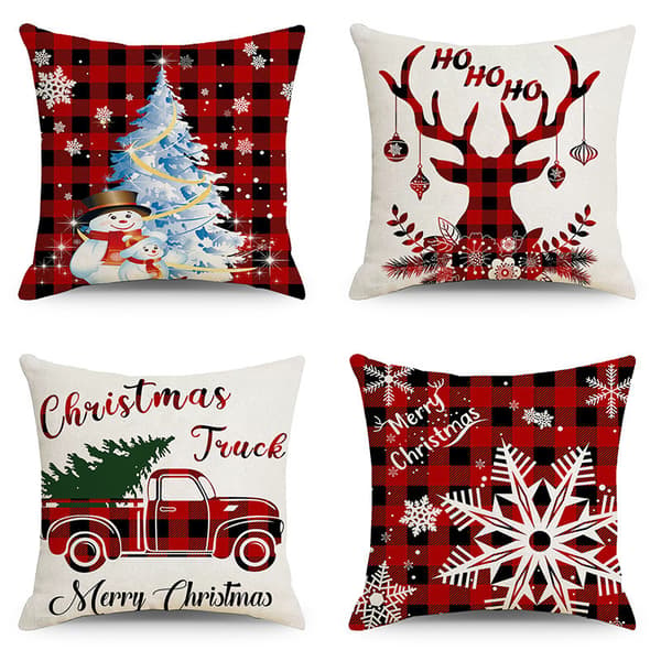 Jul Kuddeöverdrag 45x45 Set om 4 (Stil 28)
