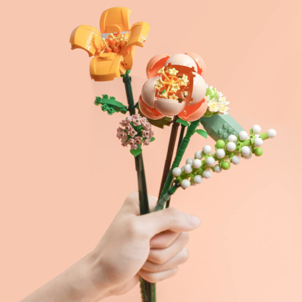 Mini Byggeklodser Blomsterbuket Plante Model Sæt, Kreativ DIY Kunstige Blomster Botanisk Samling Konstrukti D
