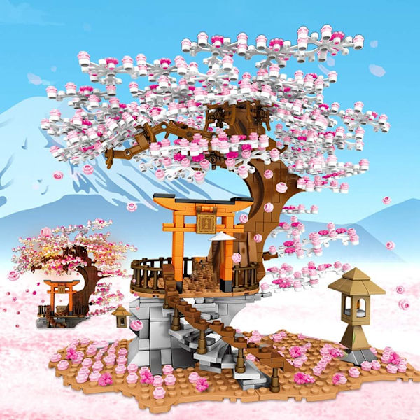 Sakura Treehouse Lighting Building Kit, Japanese Inari Shrine Bu