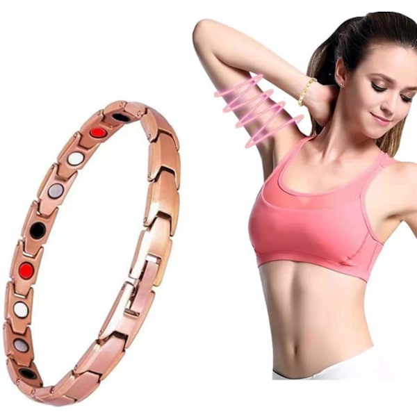 Elegant Kobber Magnetisk Terapi Armbånd til Kvinder, Smertelindring E
