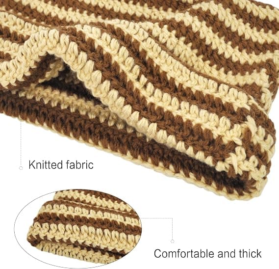 Strikhat til kvinder - Beige katteører hat varm elastisk strikket hat til vinter Ski hat til voksne piger B