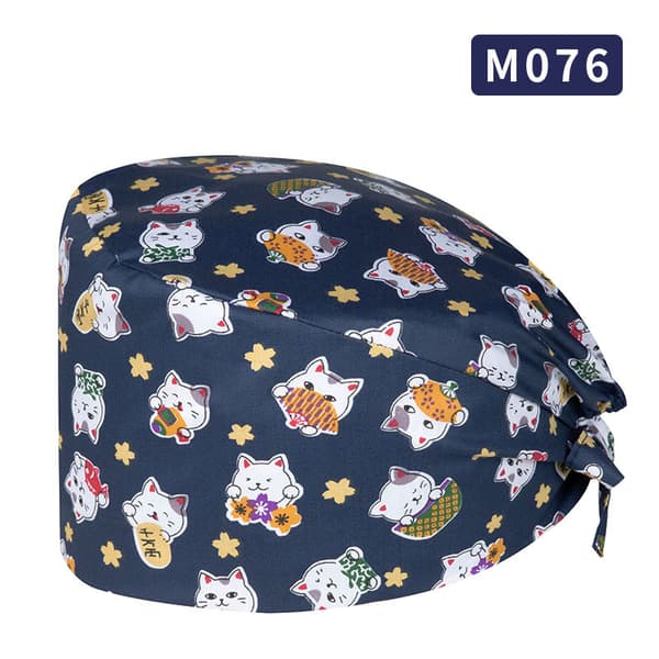 4 stk. Bouffant Scrub Cap, pustende justerbare arbeidshetter, Uni