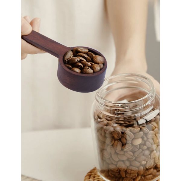 Valnöt 20 ml kaffesked, träslev, graderad måttsked