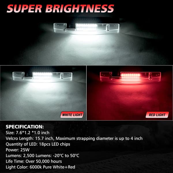 LED Domelys UTV Indvendig Domelys, Universal Rullebur Montering LED Lys UTV Indvendig Lys Rullebur Utility Lys