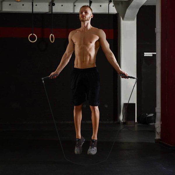 Springtov, High Speed ​​Springtov til Fitness Sport (Sort),