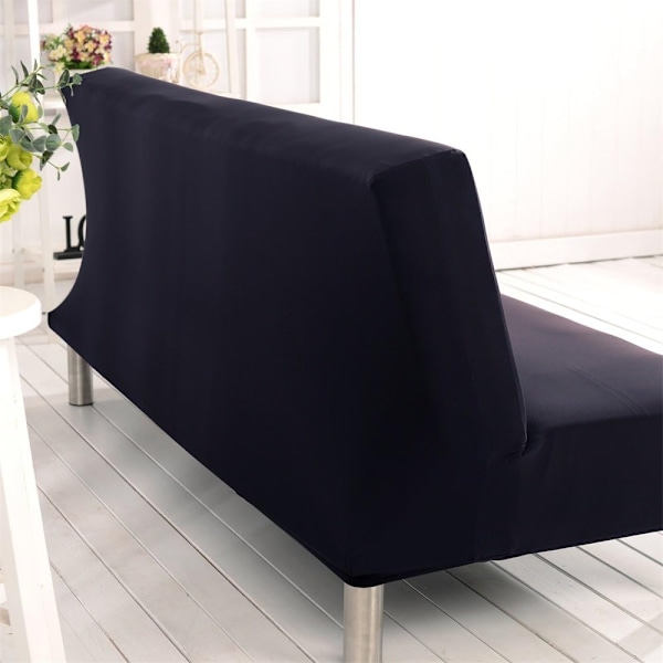 Armløs Sofa Bed Cover(Svart) Stretch Futon Covers Slipcover Couch Futon Furniture Protect