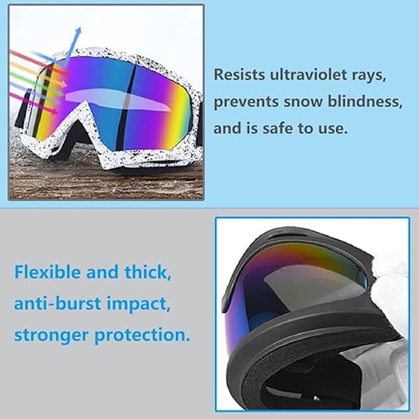 Skimasker og skibriller, skibriller, Uv400 beskyttelse snowboard Go