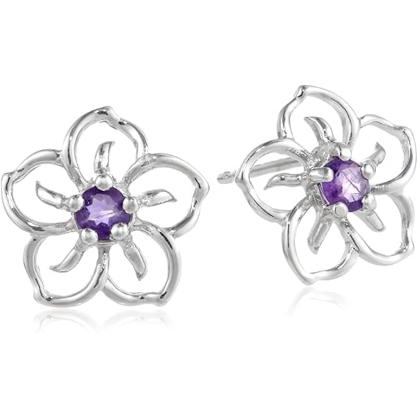 Sterling Silver Sky Flower Stud Earrings