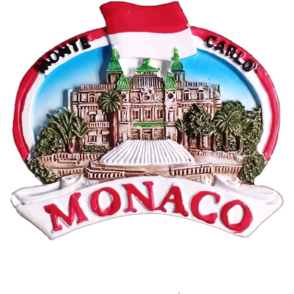 Monte Carlo Monaco kylskåpsmagnet 3D reseminne, resegåva