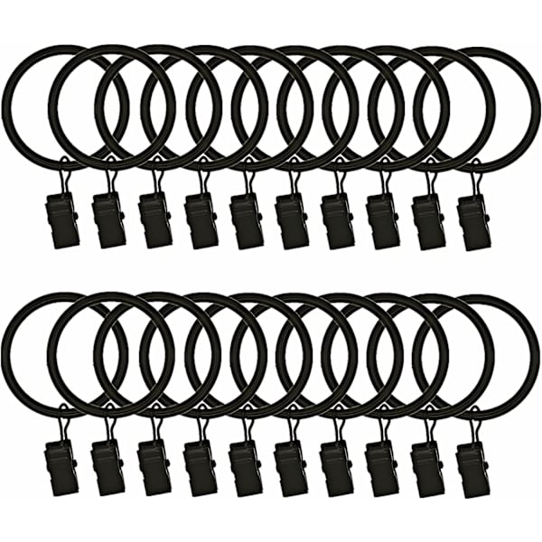 20 kpl verhoklipsirengasta, 3,0 mm x 25 mm, musta S