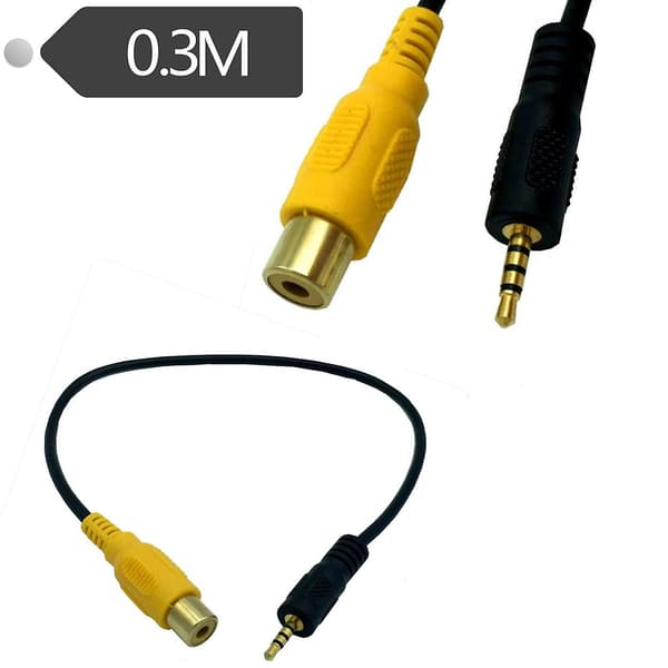 RCA til 2,5 mm AV-in-kabel, bilkamera til GPS 2,5 mm
