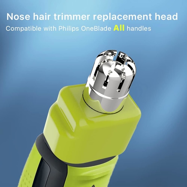 Næsehårstrimmerhoved Kompatibelt med Philips Norelco One Blade, smertefri øre- og øjenbrynstrimmer, 2 stk.
