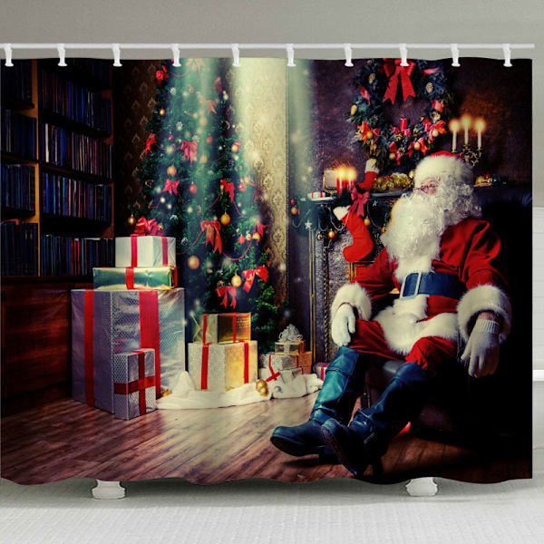 Jul Duschdraperi, 180 x 200 cm（18）- Badgardin Polyestertyg Anti-Mildew Vattentät Var