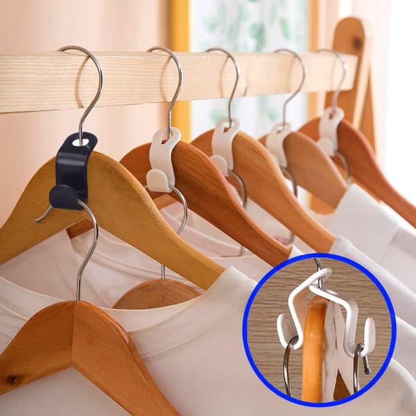 Klädhängare Rack Krokar, Svart 20-pack