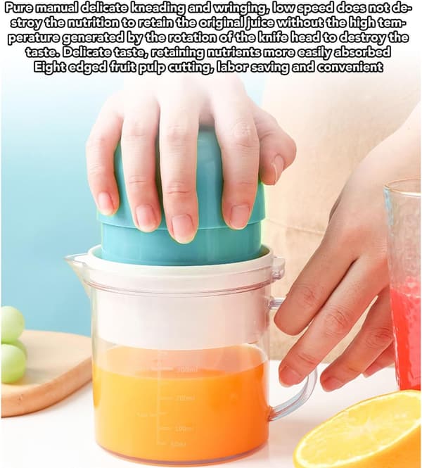 Mini Hånd Saftpresser, Multifunktionel Roterende Juicer, ABS