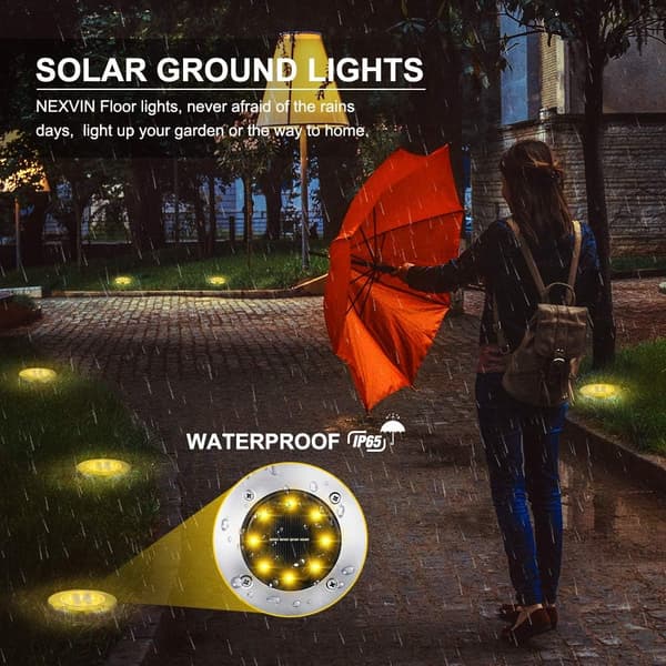 (8 stk) 8 LED Udendørs Solcellelys, Solcelle Have Jordlamper Wa