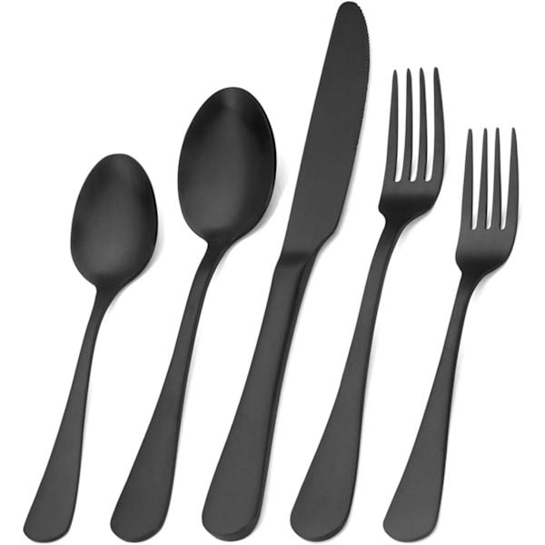 5-Piece Silver Set, Satin Finish Stainless Steel Flatware Set,Kitchen Utensil Set Service,Tableware Cutlery Set for Home