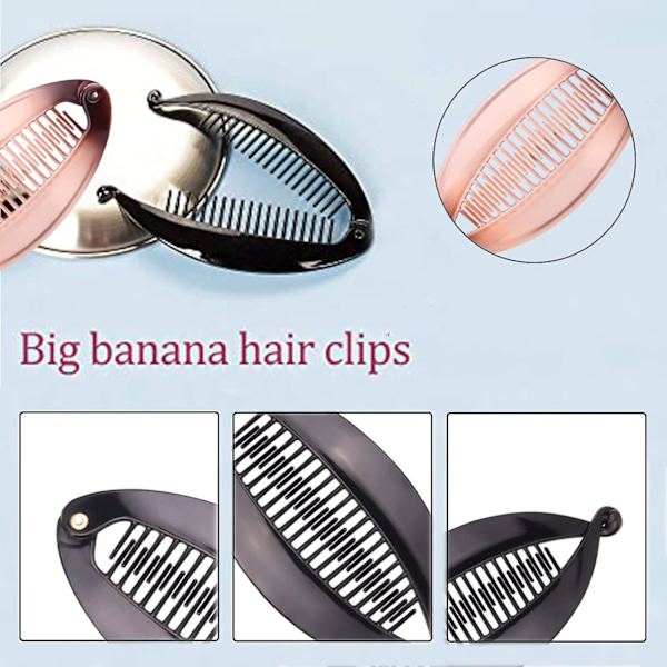 8 stycken bananclips hårklämmor fiskkammar bananfisksvansklämma hästsvanshållare bananbred färgad kam för kvinnor B