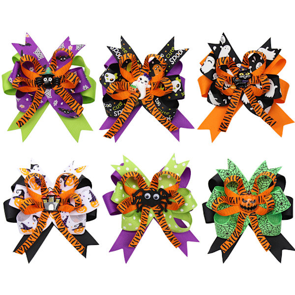 Halloween Multi-layer Bow Ribbon Funny Props Børns Bow Hairp