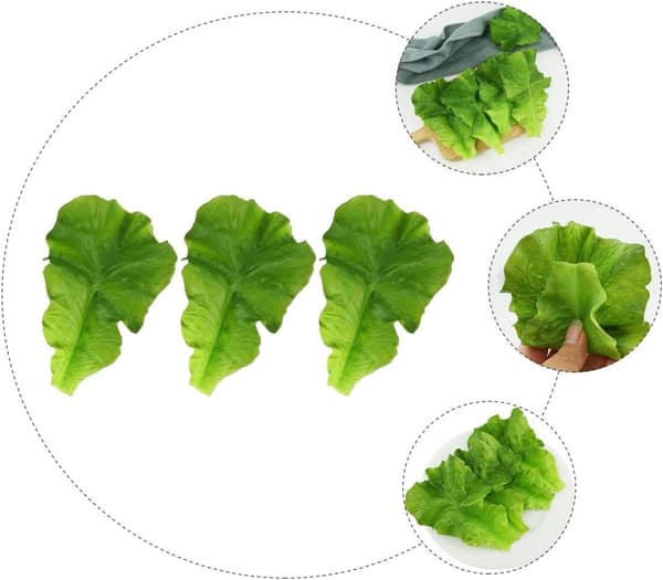 3 st konstgjorda salladsblad av plast