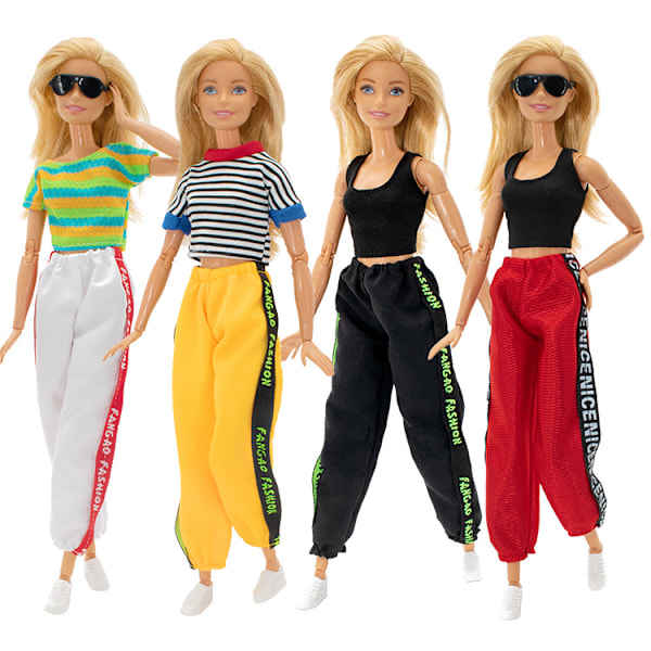 30cm Barbie-nuken mekko-vaatteet rento liivi 4-osainen setti