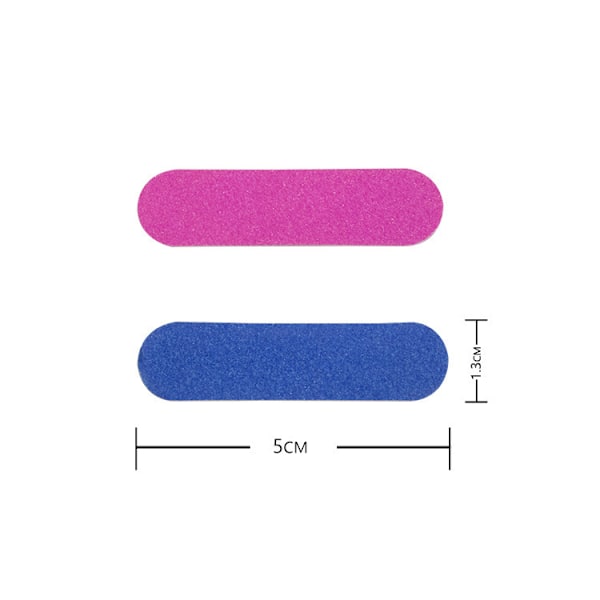 100 st Mini Nagelfil (5*1.3cm) - Professionell Dubbelsidig Engångsfolie Fin Polering Engångs Nagelfil
