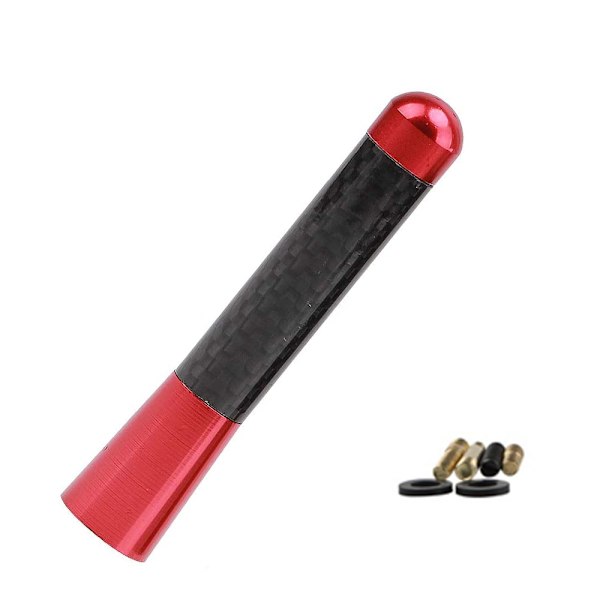 3,14\" 80 mm kulfiber poleret finish & rød aluminium kort aut