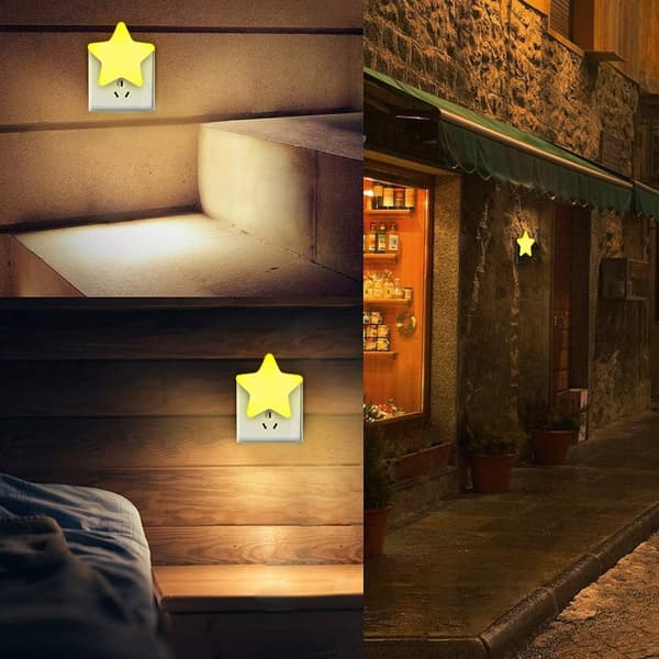 2 stk LED-sensor nattlys i hvitt med automatisk funksjon med