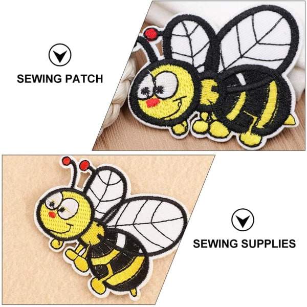 10 Pieces Adorable Bee Fabric Patches Embroidery Cartoon Badge L