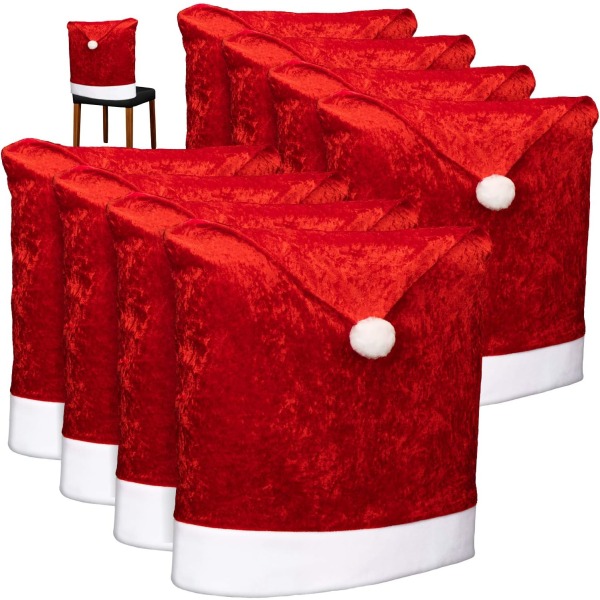 8X Premium Stolöverdrag - Juldekoration för stolar - Slip