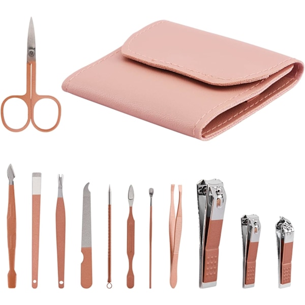 12 st Professionella Rose Gold Beauty Tools - Rostfritt stål Manic
