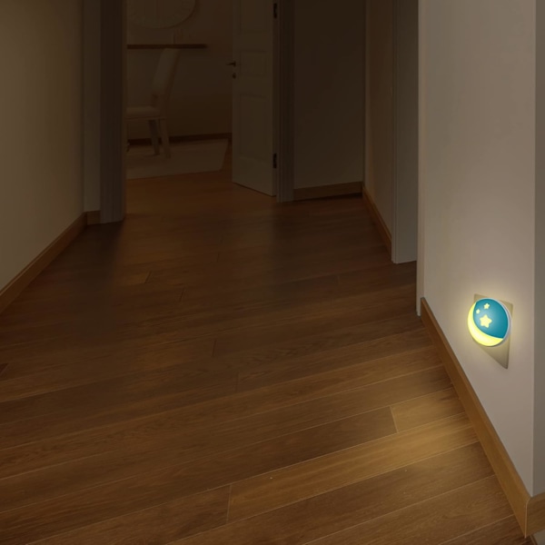 Nattlys Elektrisk Stikkontakt, Sæt med 3 Stjerne Natlamper til Børns Soveværelse, Automatisk Amning