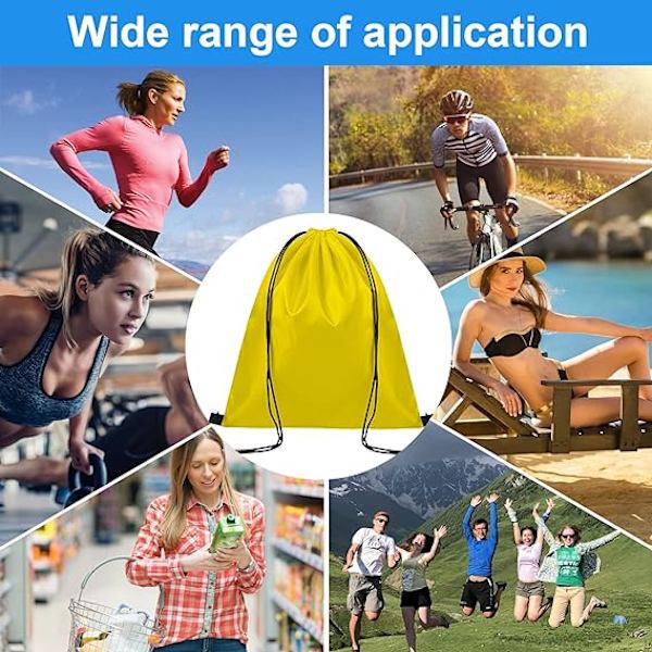 2 stk Sports Drawstring Bag, Vanntett Drawstring Backpack PE