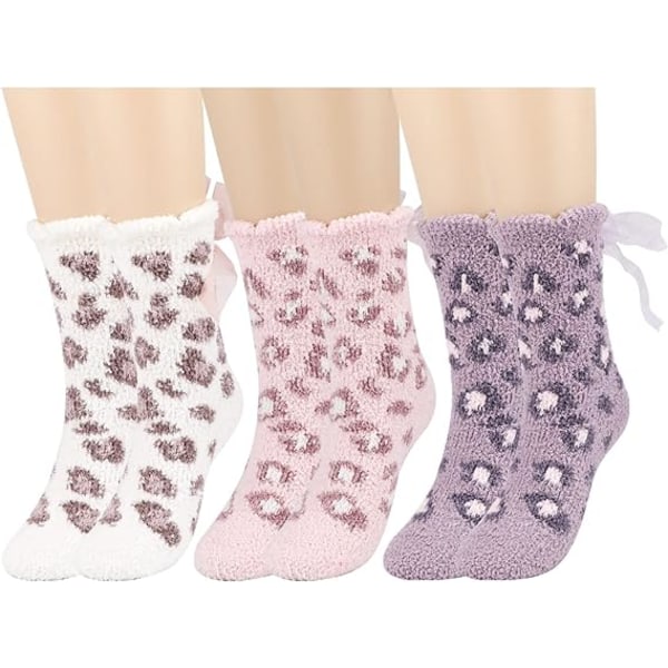 3 par fluffy sokker, skridsikre sokker Super varme fuzzy sokker slip