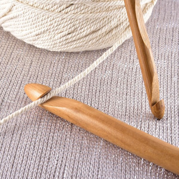 15 stycken trä- och bambu-sticknålar - Set för stickning och hantverk N