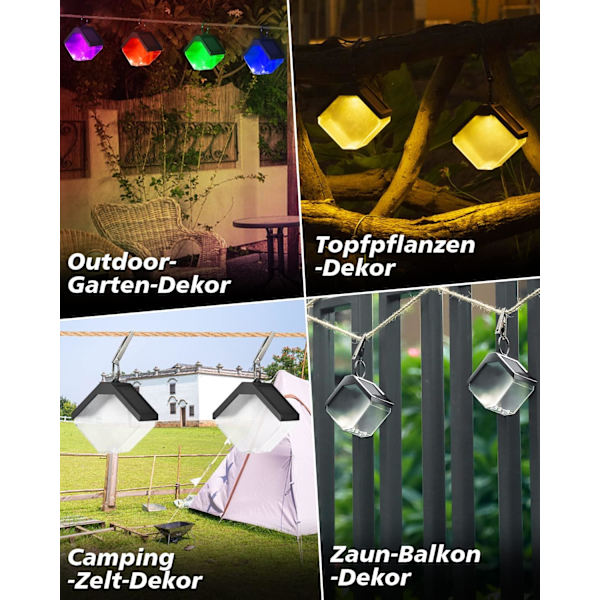 4-pack solcellslampor för utomhusträdgård - 2 lägen vattentät sol
