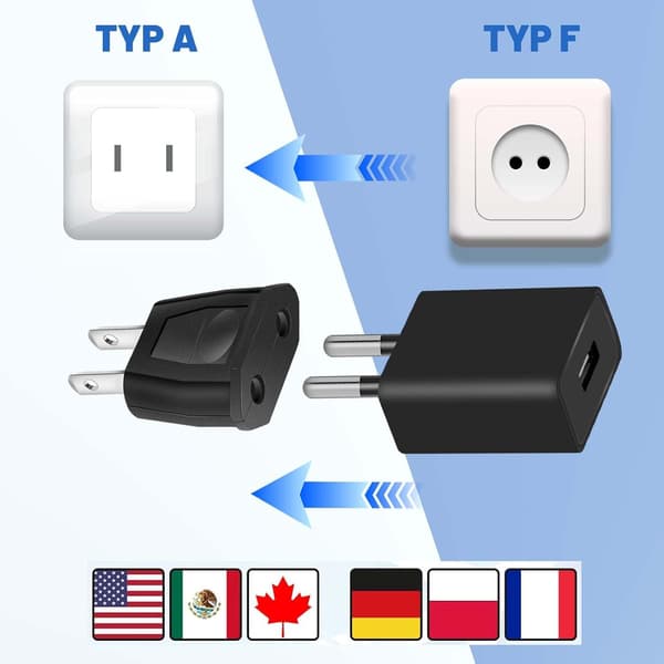 4-pack reseadapter för resor till Europa och Amerika