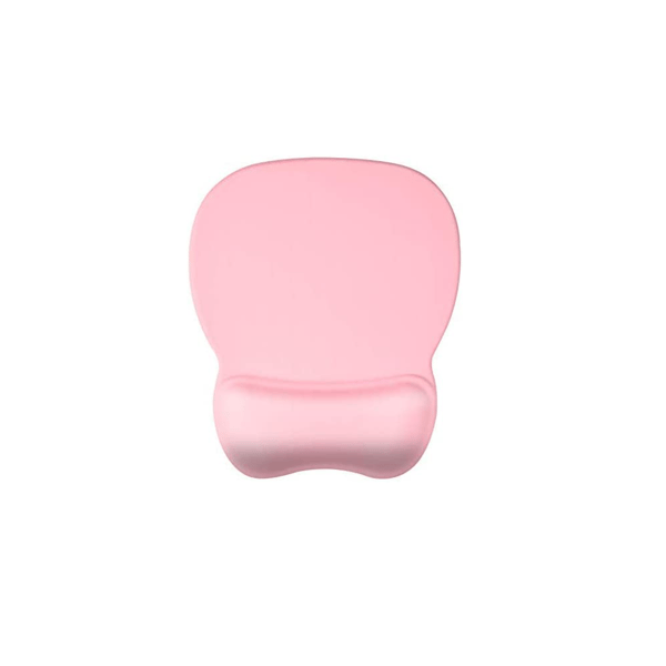 Pink - musemåtte med ergonomisk håndledsstøtte, 4 mm memory foam polstret musemåtte, holdbar og vaskbar tekstur