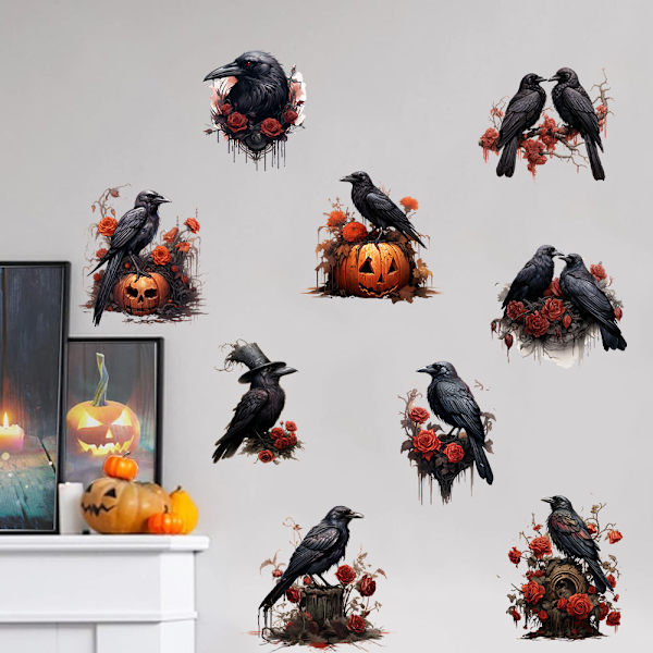 2024 Halloween Korppi Kurpitsa Seinätarra Q
