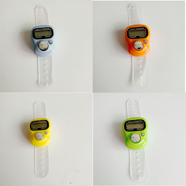 （ljusblå+orange+gul+smaragdgrön）LapCounter Finger Counter