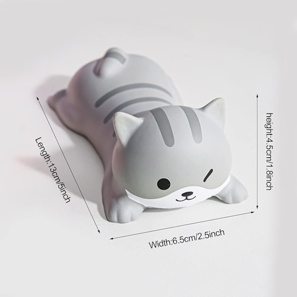 (Grå Katt)Söt handledsstöd Mus för skrivbord Ergonomisk Kawaii