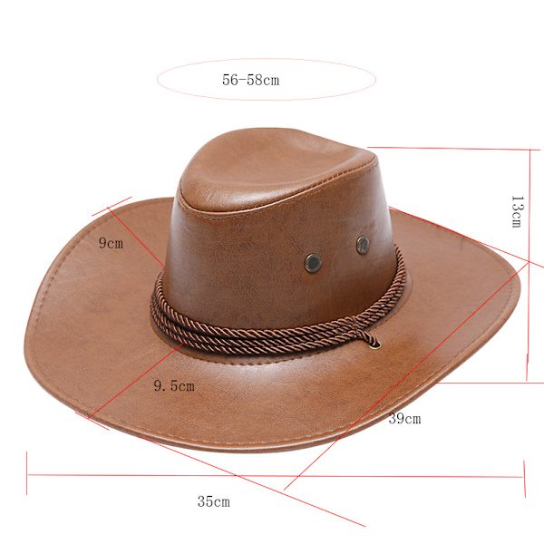 Läderhatt Westernhatt Cowboyhatt Australisk hatt Läder G
