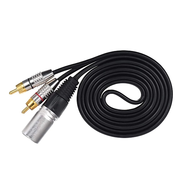 1 XLR-uros naar 2 RCA-uros mannelijke connector stereo audiokabel connector Y-splitterkabel voor microfoon
