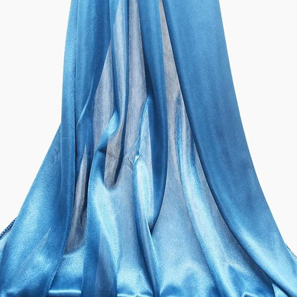 Kvinners sateng silkesjal og kappe 200*70CM Light-blue