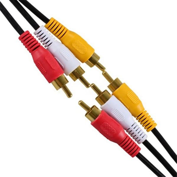 Kabel (5 FT) 2RCA han til 3RCA han stereo lydkabel, komposit